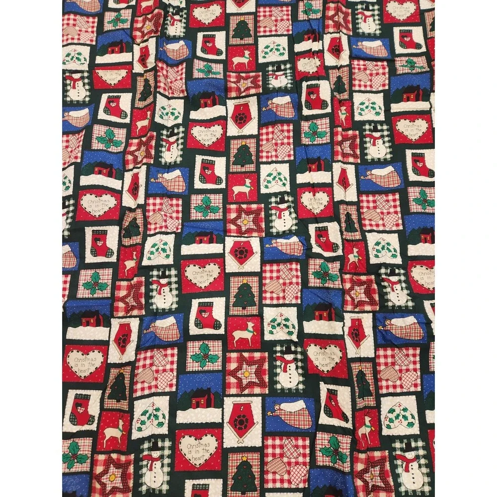 Vtg. Snowman Family Finished Quilt Throw/Pillow Combo Double‎ Sided  Christmas